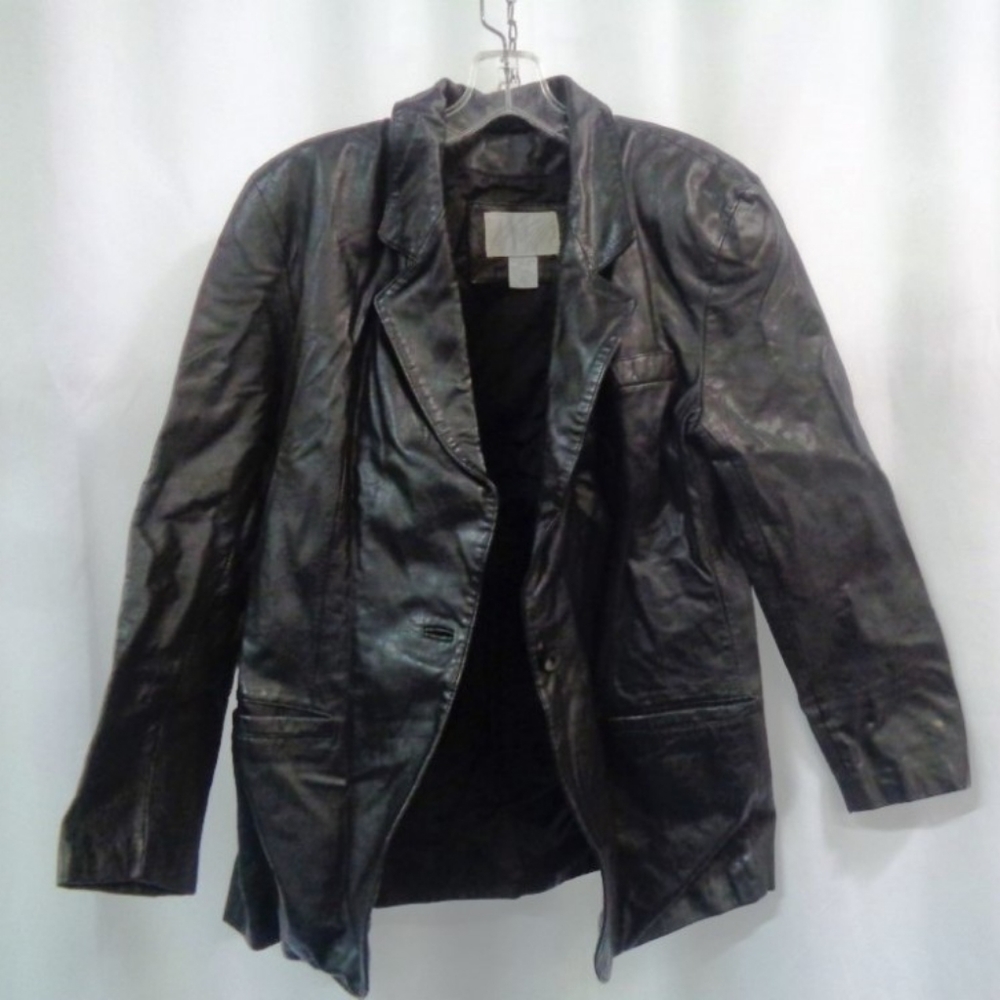 Lord and Taylor Women's Black Leather Jacket Sz 8
